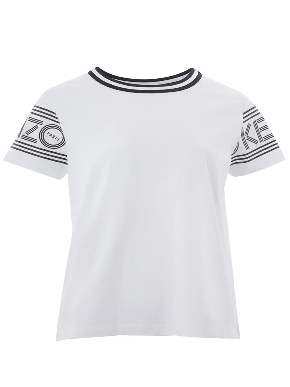 Kenzo Sleek White Logo Sleeve T-Shirt