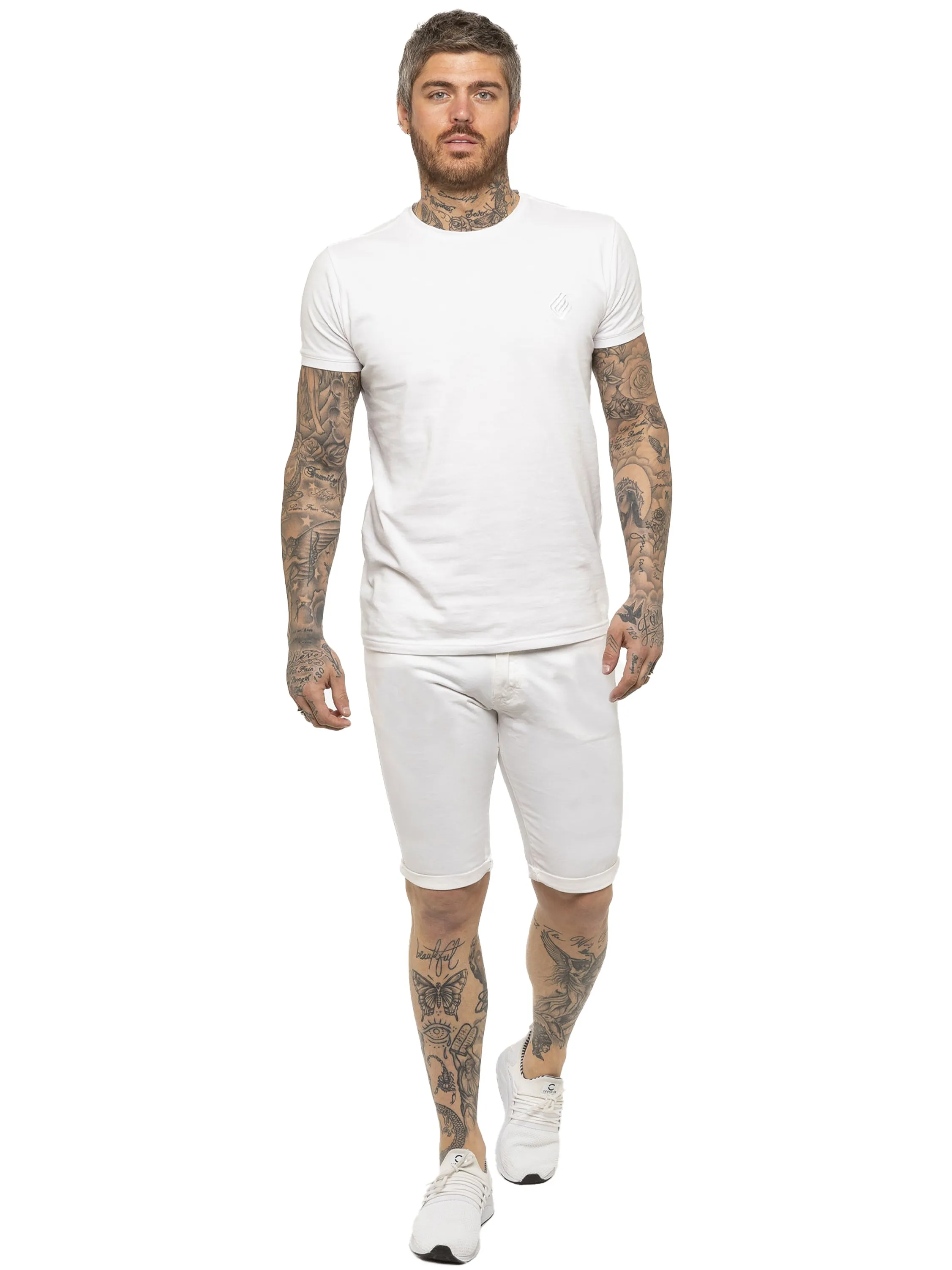 Kruze | Mens Denim Skinny Stretch Shorts