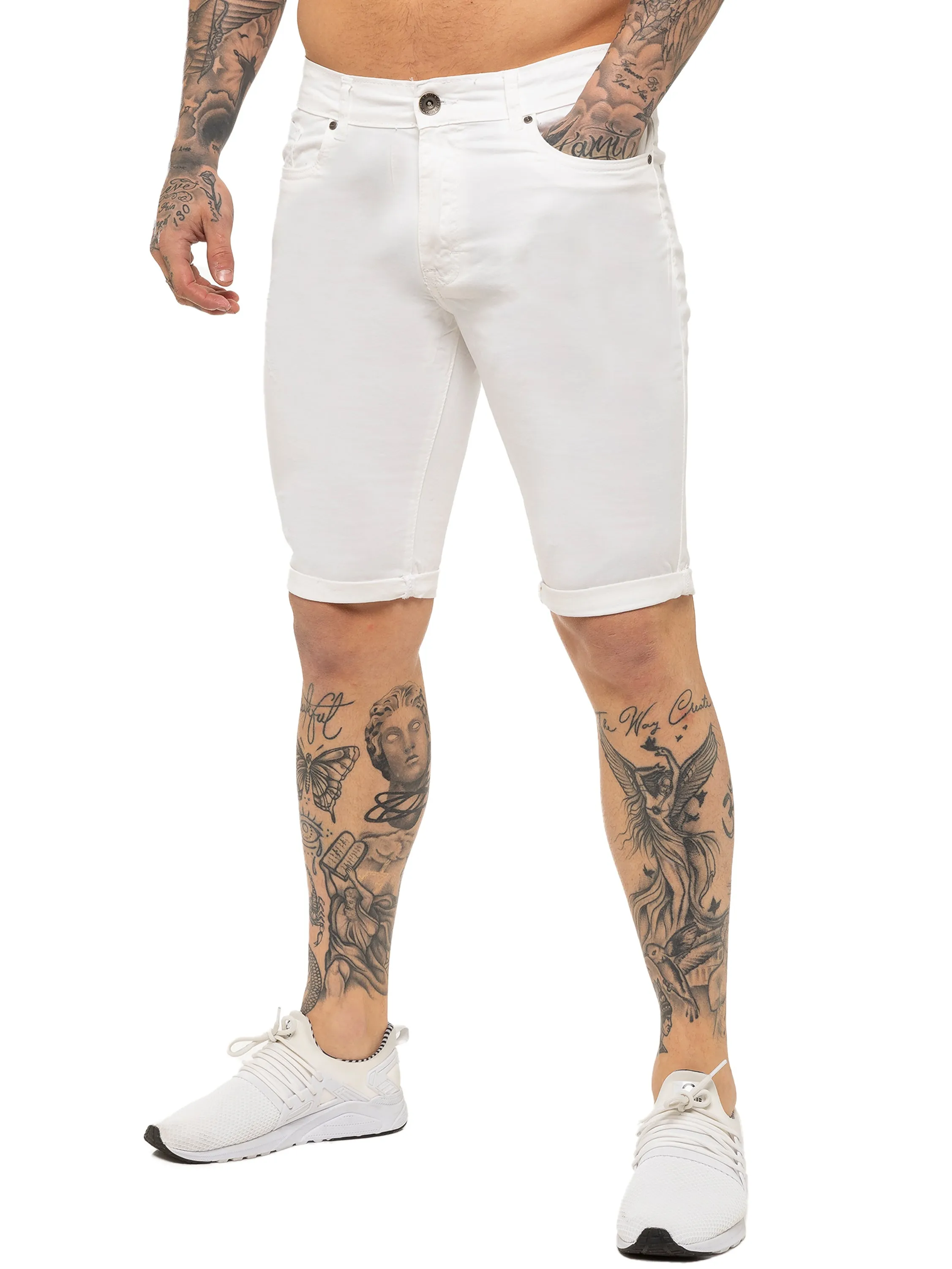 Kruze | Mens Denim Skinny Stretch Shorts