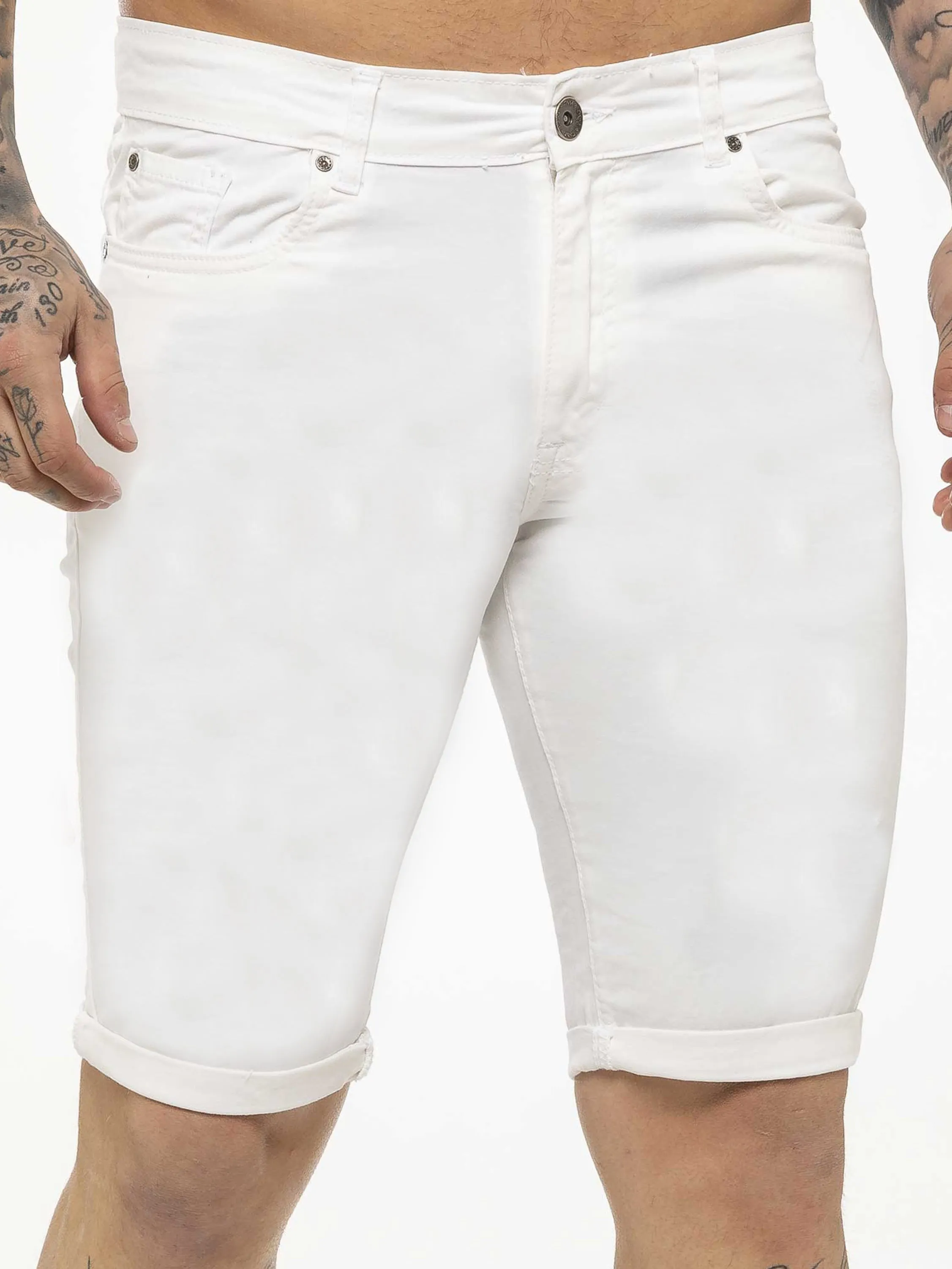 Kruze | Mens Denim Skinny Stretch Shorts