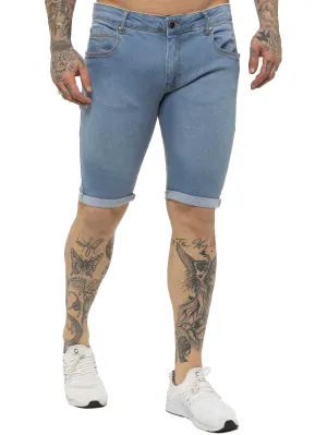 Kruze | Mens Denim Skinny Stretch Shorts