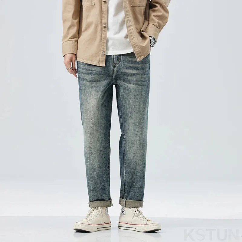 KSTUN Harem Pants Men Jeans Loose Fit Baggy Pants Fashion Pockets Designer Mens Clothing Patchwork Male Trousers Streetwear 2024
