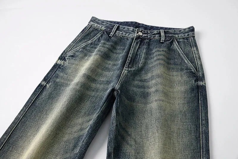 KSTUN Loose Jeans Men Baggy Pants Wide Leg Retro Blue Streetwear Men's Clothing Male Denim Trousers Cowboys Brand Jeans Homme