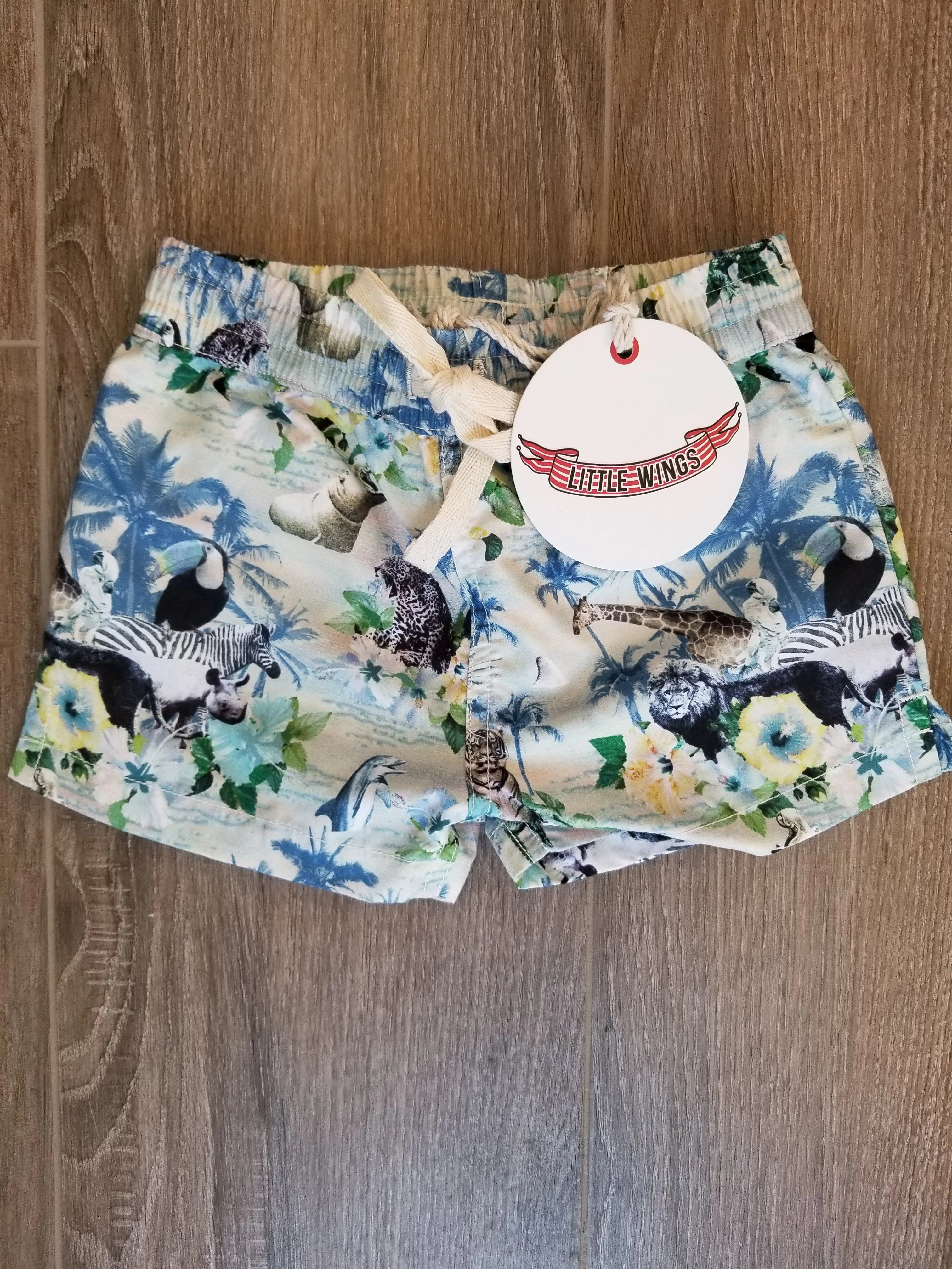 Little Wings by Paper Wings Hawaiian Print Classic Board Shorts
