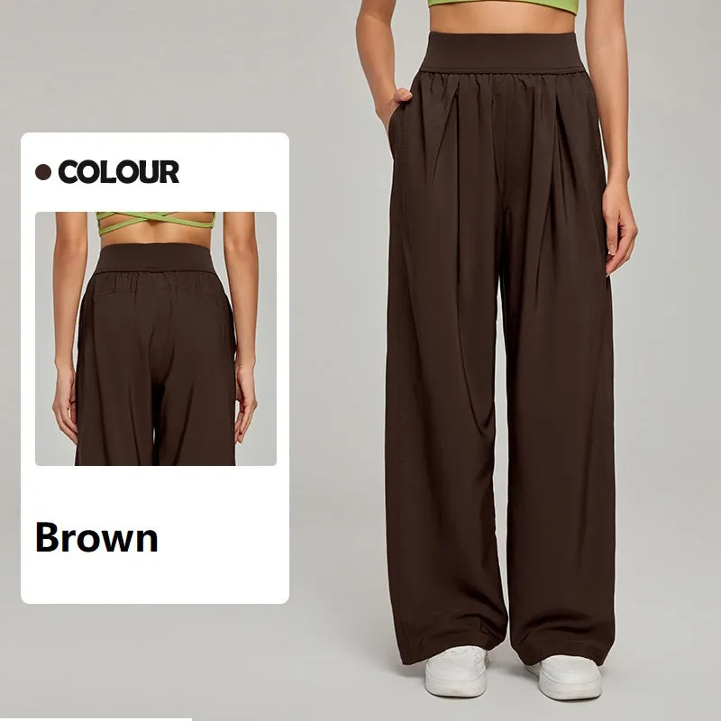 Loose Casual Yoga Pants summer Straight Leg Wide Pants for women‘s Sports Trousers