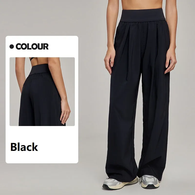 Loose Casual Yoga Pants summer Straight Leg Wide Pants for women‘s Sports Trousers