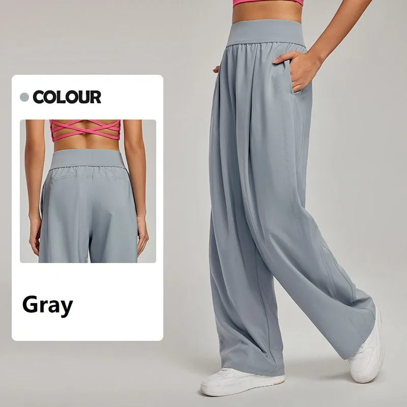 Loose Casual Yoga Pants summer Straight Leg Wide Pants for women‘s Sports Trousers