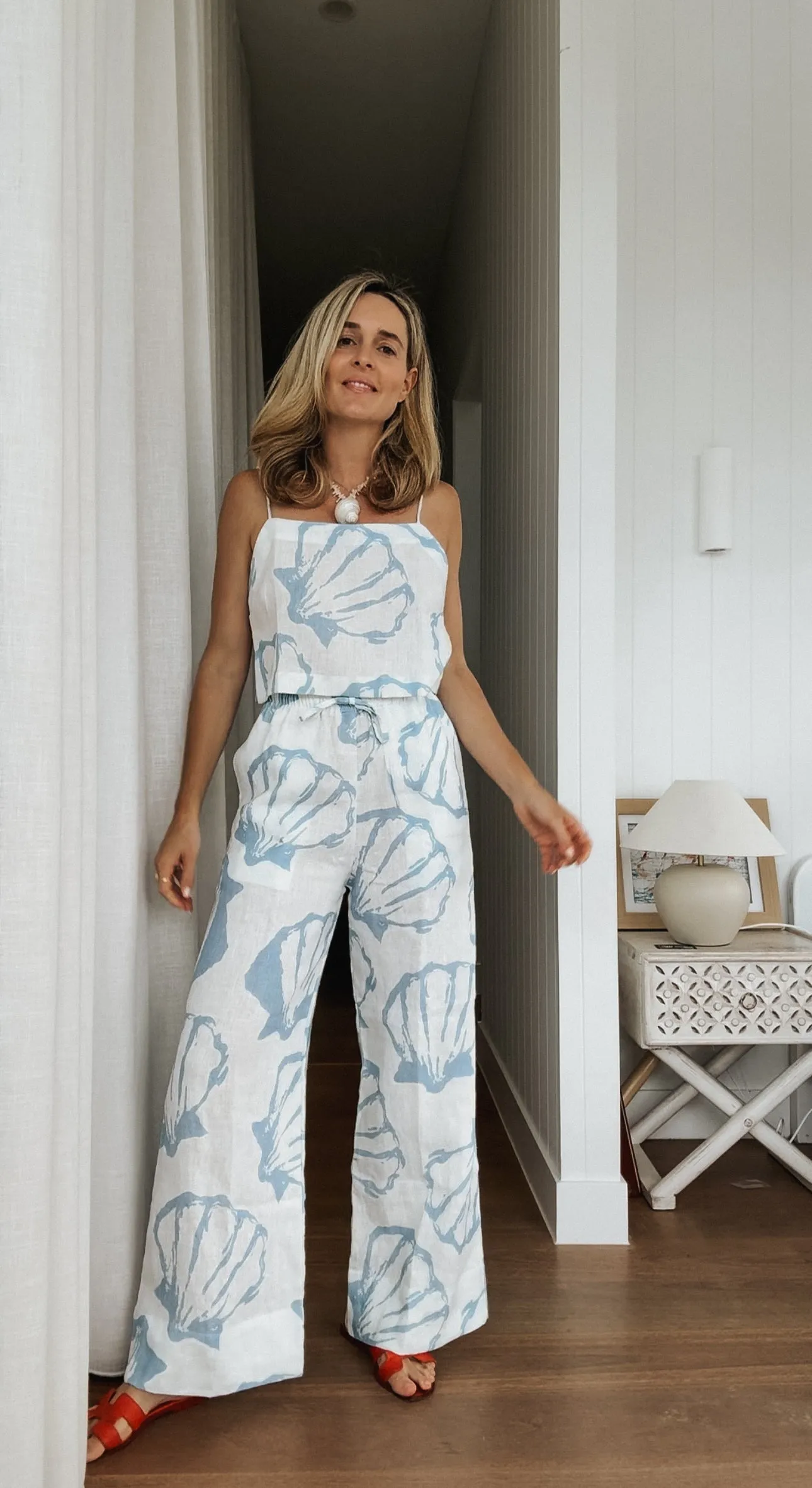 Lottie Pants Printed Linen - Wholesale