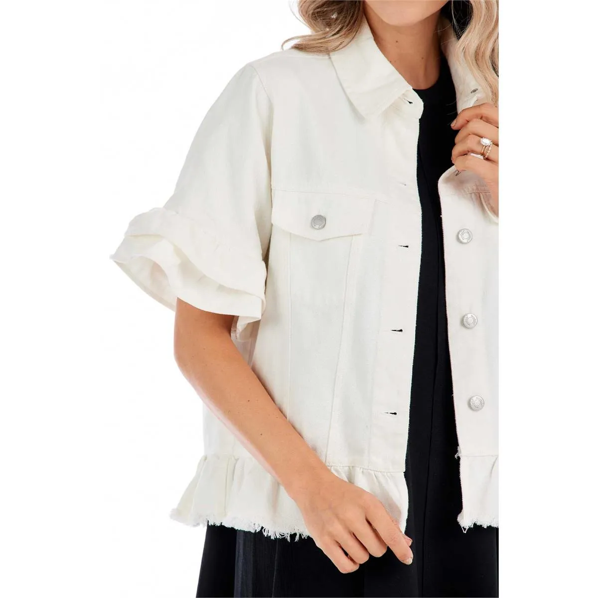 Mabry Denim Jacket • White