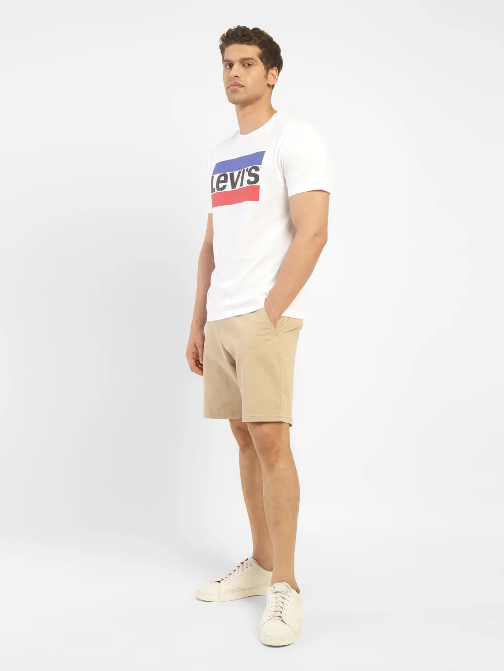 Men's Beige Slim Tapered Fit Shorts
