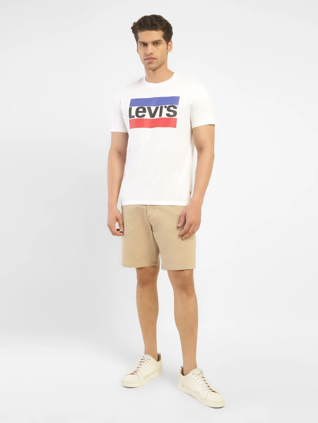 Men's Beige Slim Tapered Fit Shorts