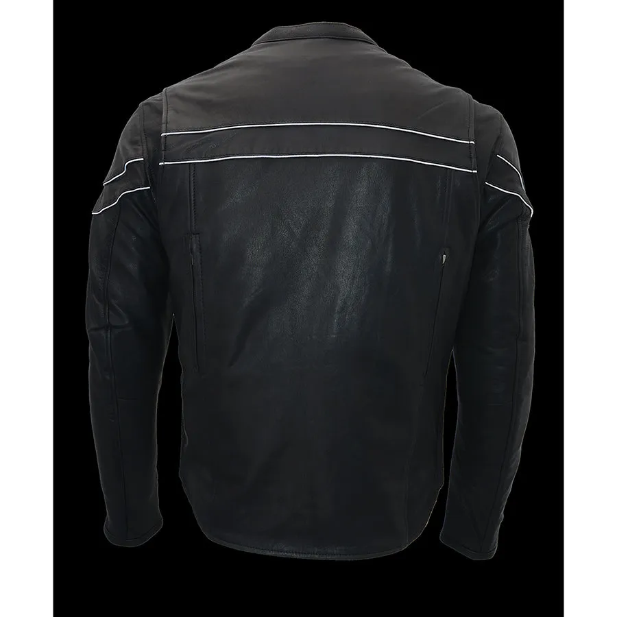 Men’s Cool Tec Leather Sporty Scooter Crossover Jacket