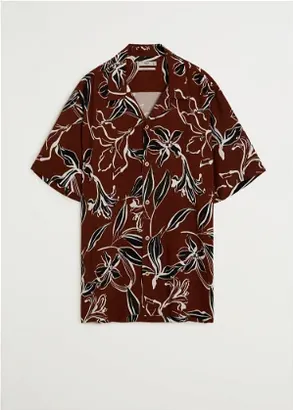 Men's Maroon Floral All Over Printed Oversized Shirt