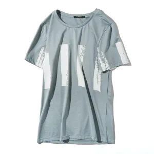 Men's simple printed round neck top