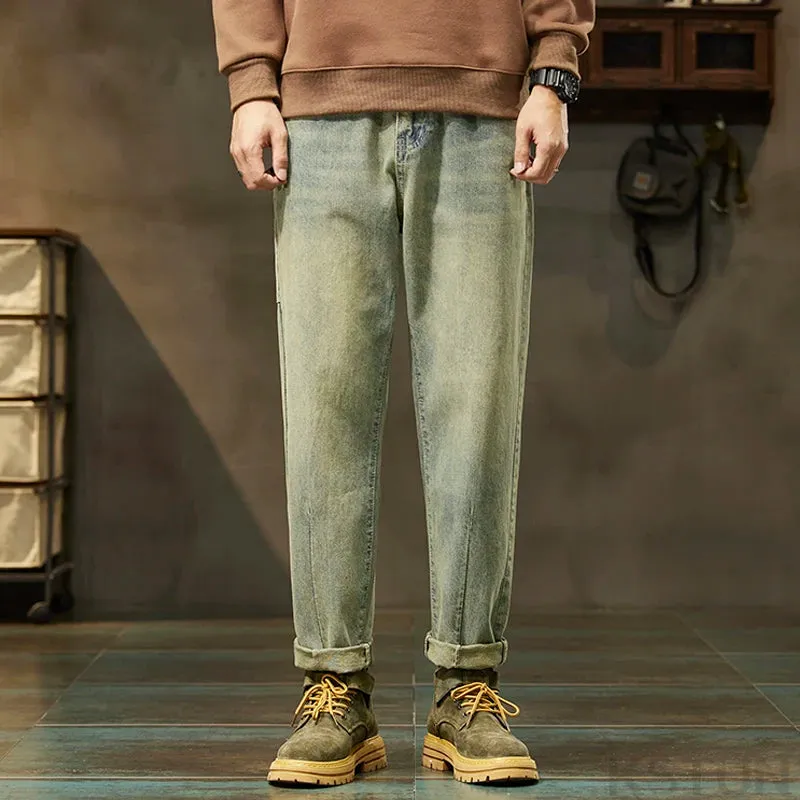 Mens Vintage Jeans Men Loose Fit Baggy Harem Pants Men Tapered Patchwork Streetwear Casual Men's Clothing Trousers Cowboys 2024