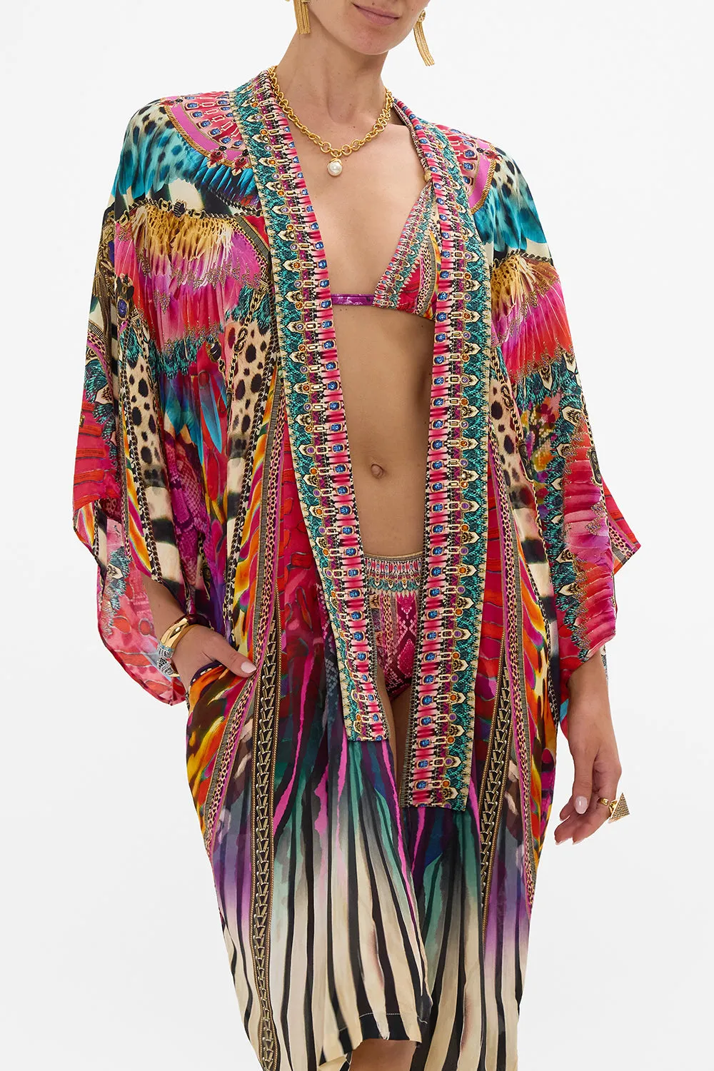 MID LENGTH KIMONO LAYER WITH COLLAR SAHARA SUPERNATURAL