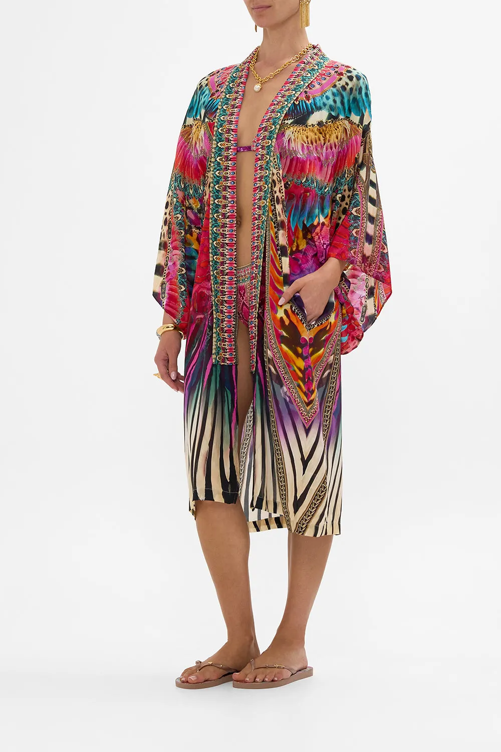 MID LENGTH KIMONO LAYER WITH COLLAR SAHARA SUPERNATURAL