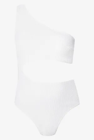Monokini Textured Swimsuit White