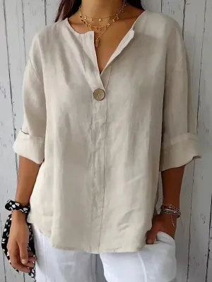 NAYLA - Casual V-Neck Blouse