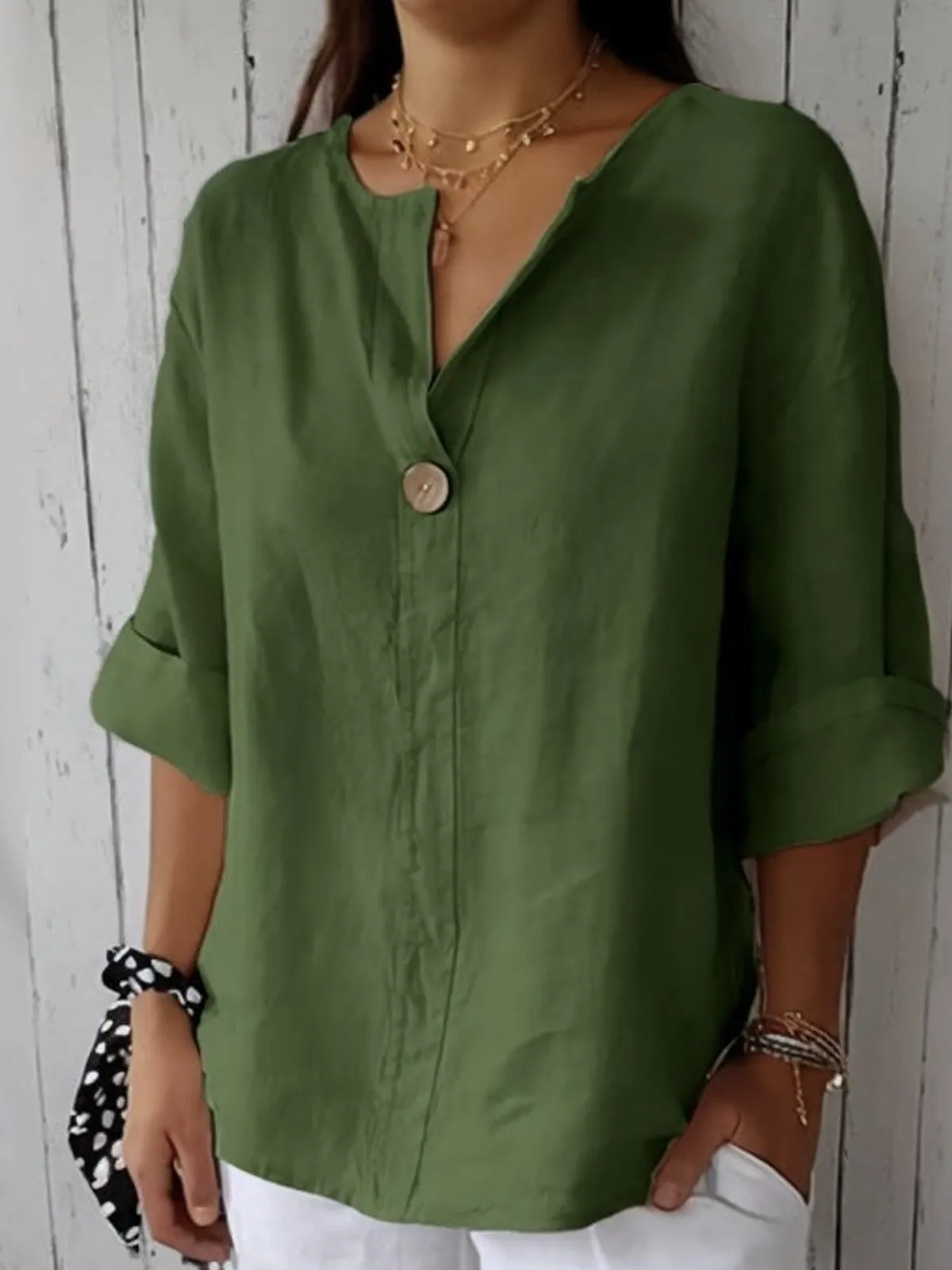 NAYLA - Casual V-Neck Blouse