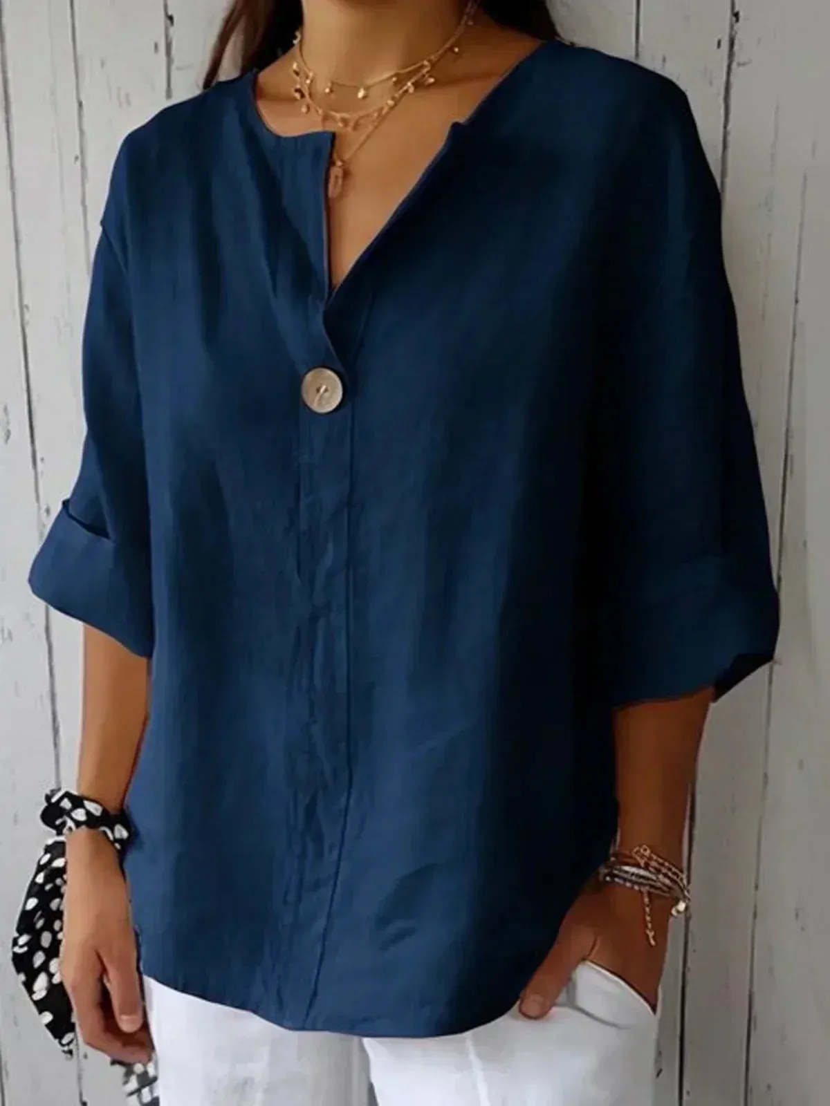 NAYLA - Casual V-Neck Blouse
