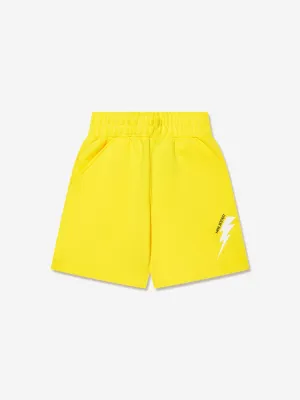 Neil Barrett Boys Thunderblot Bermuda Shorts in Yellow