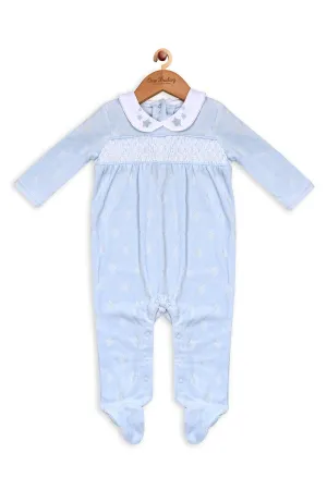 One Friday Baby Girls Blue Peter Pan Collar Romper