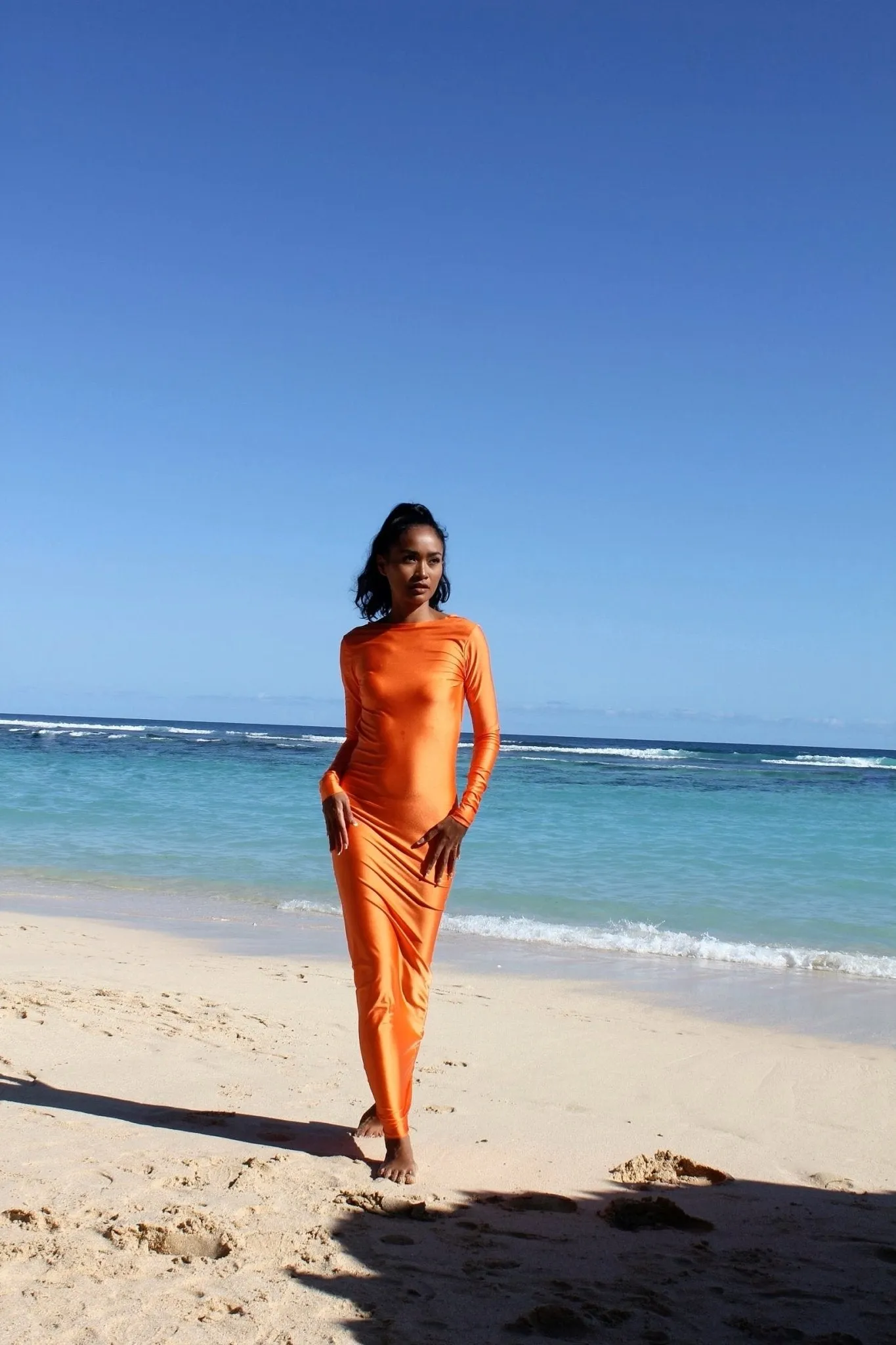 Orange Sunset Mirage Beach Cover Up Dress