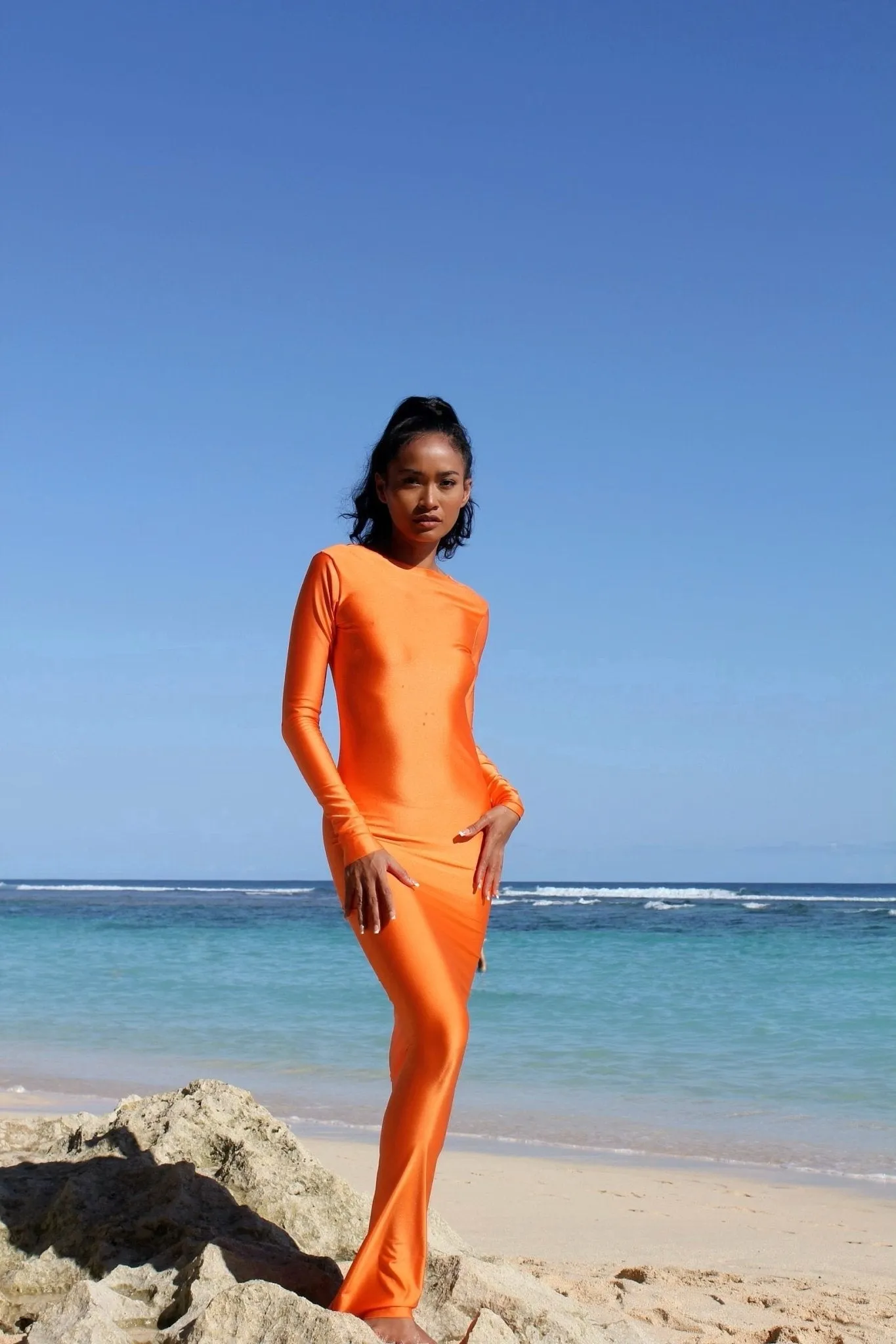 Orange Sunset Mirage Beach Cover Up Dress