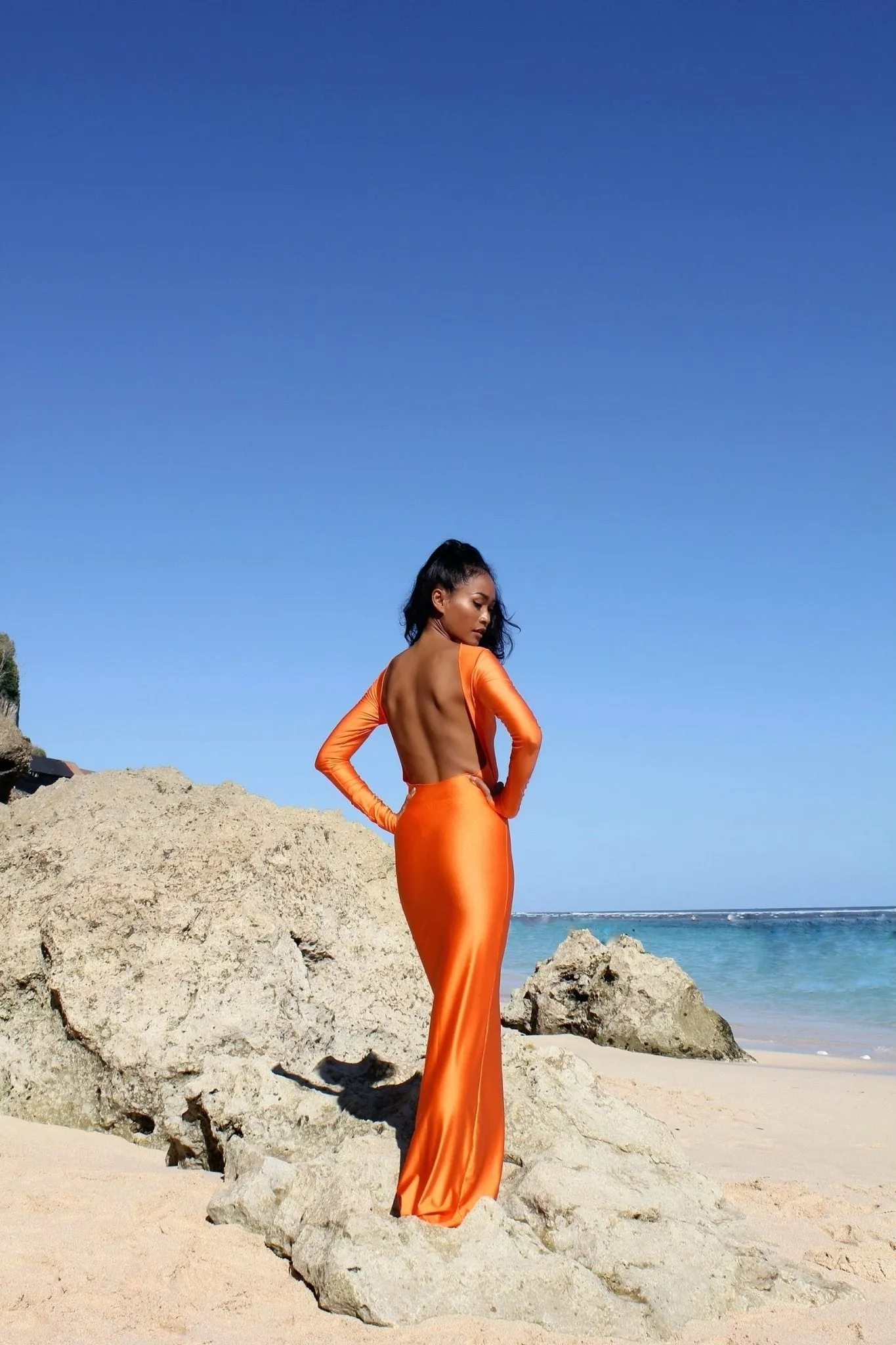 Orange Sunset Mirage Beach Cover Up Dress