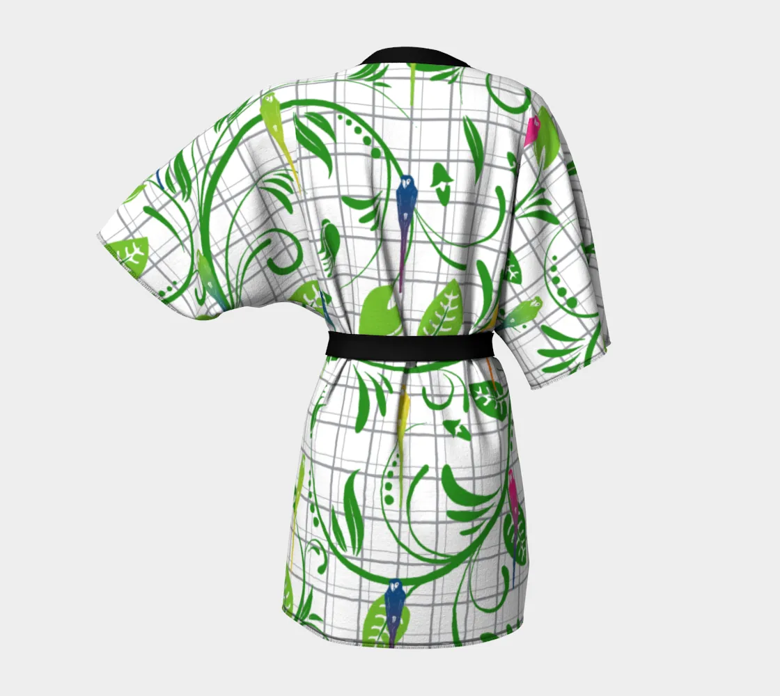 Parrot Matrix Kimono Robe