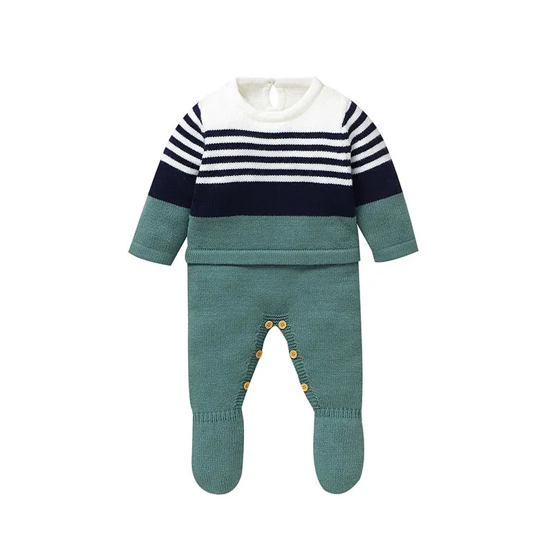 "Christian" Striped Knit Romper
