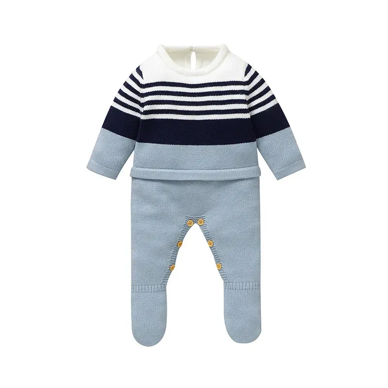 "Christian" Striped Knit Romper