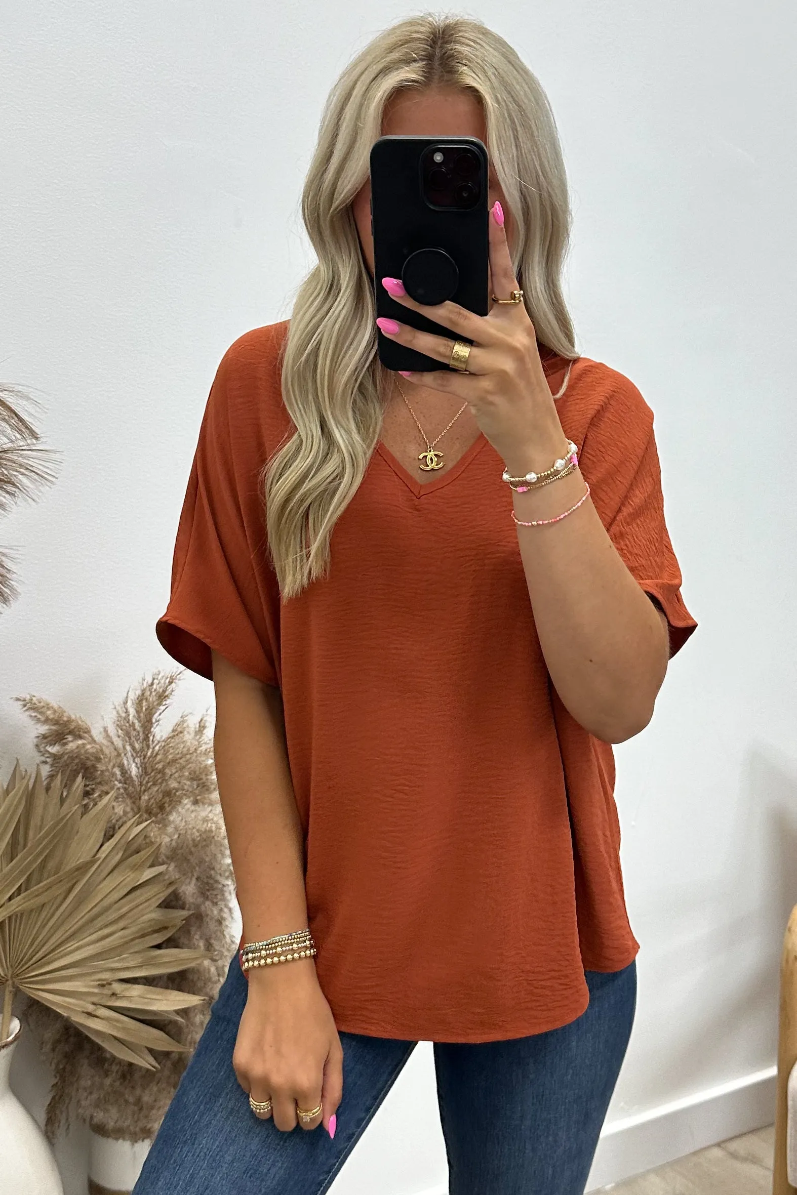 "Everyday Charm" Top (Rust)