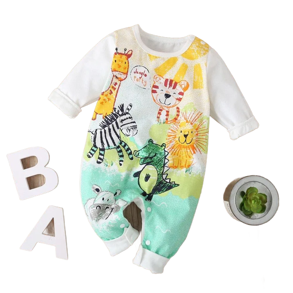 "Jungle Cutie!" Long-Sleeved Romper