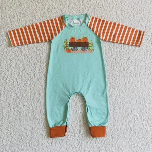"Little Pumpkin Wagon" Fall Romper