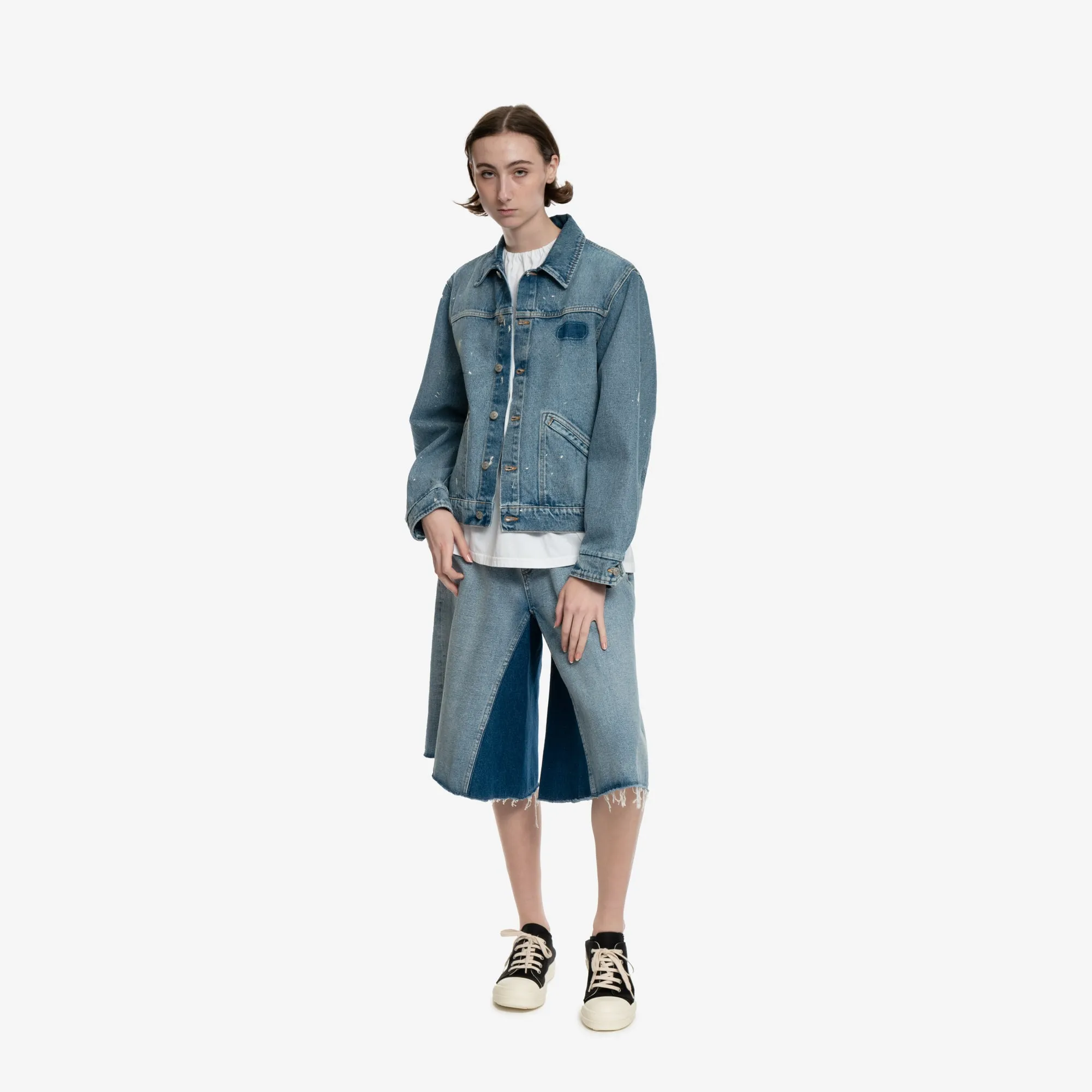 Raw Dyed Denim Shorts