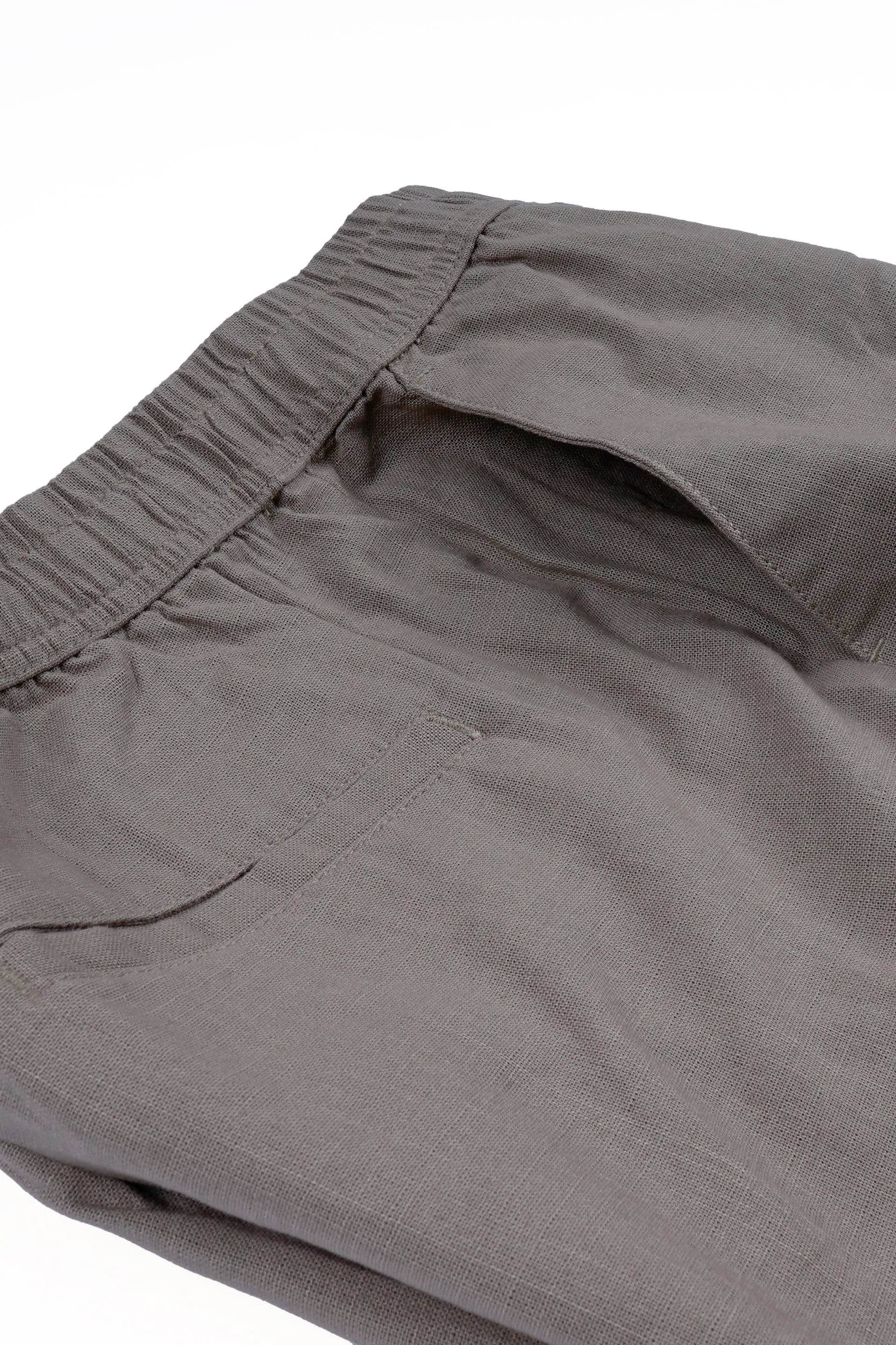 RAW SLUB RELAXED FLEXIWAIST PANTS IN BEIGE