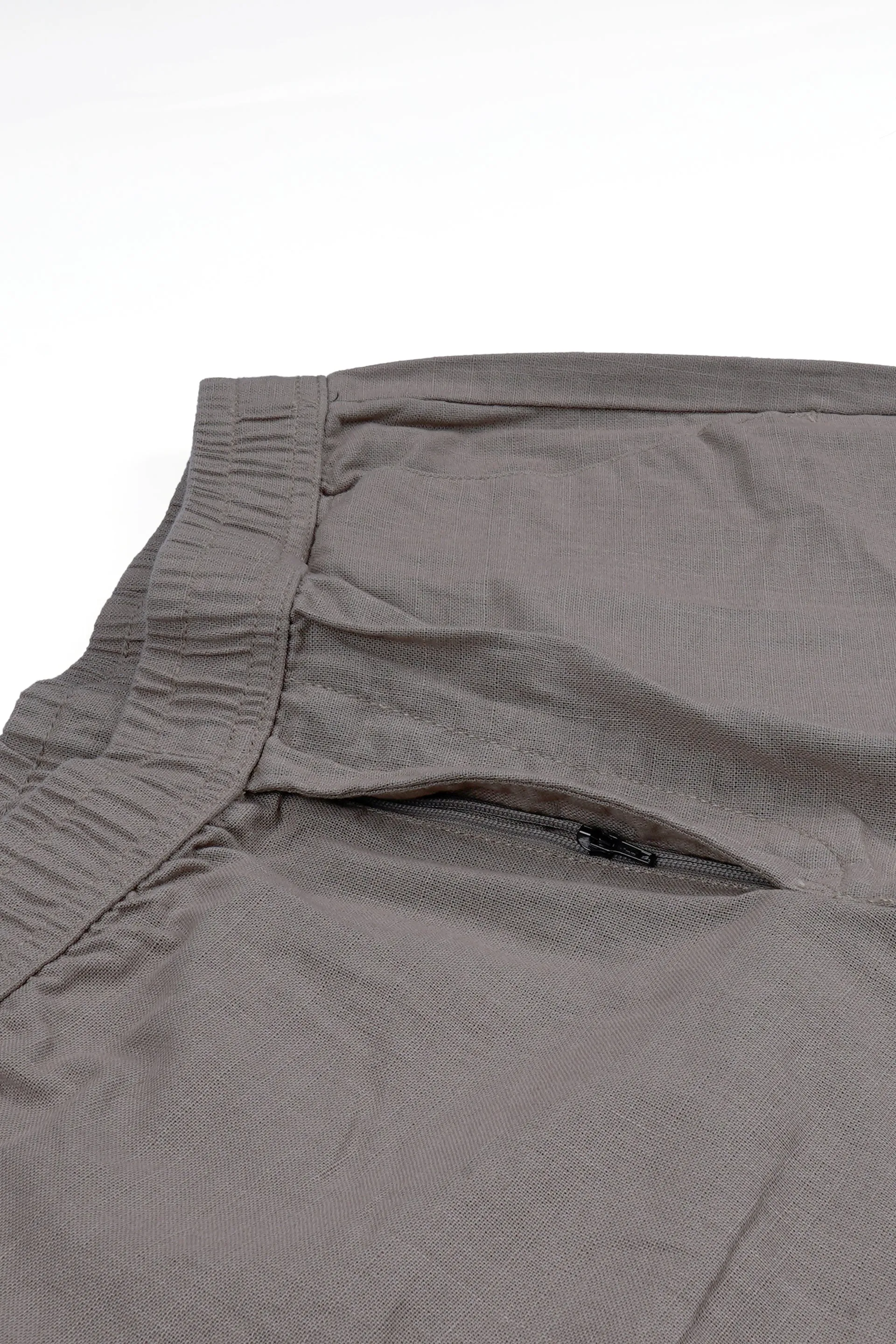 RAW SLUB RELAXED FLEXIWAIST PANTS IN BEIGE