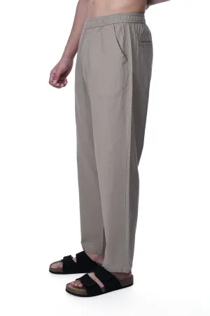 RAW SLUB RELAXED FLEXIWAIST PANTS IN BEIGE