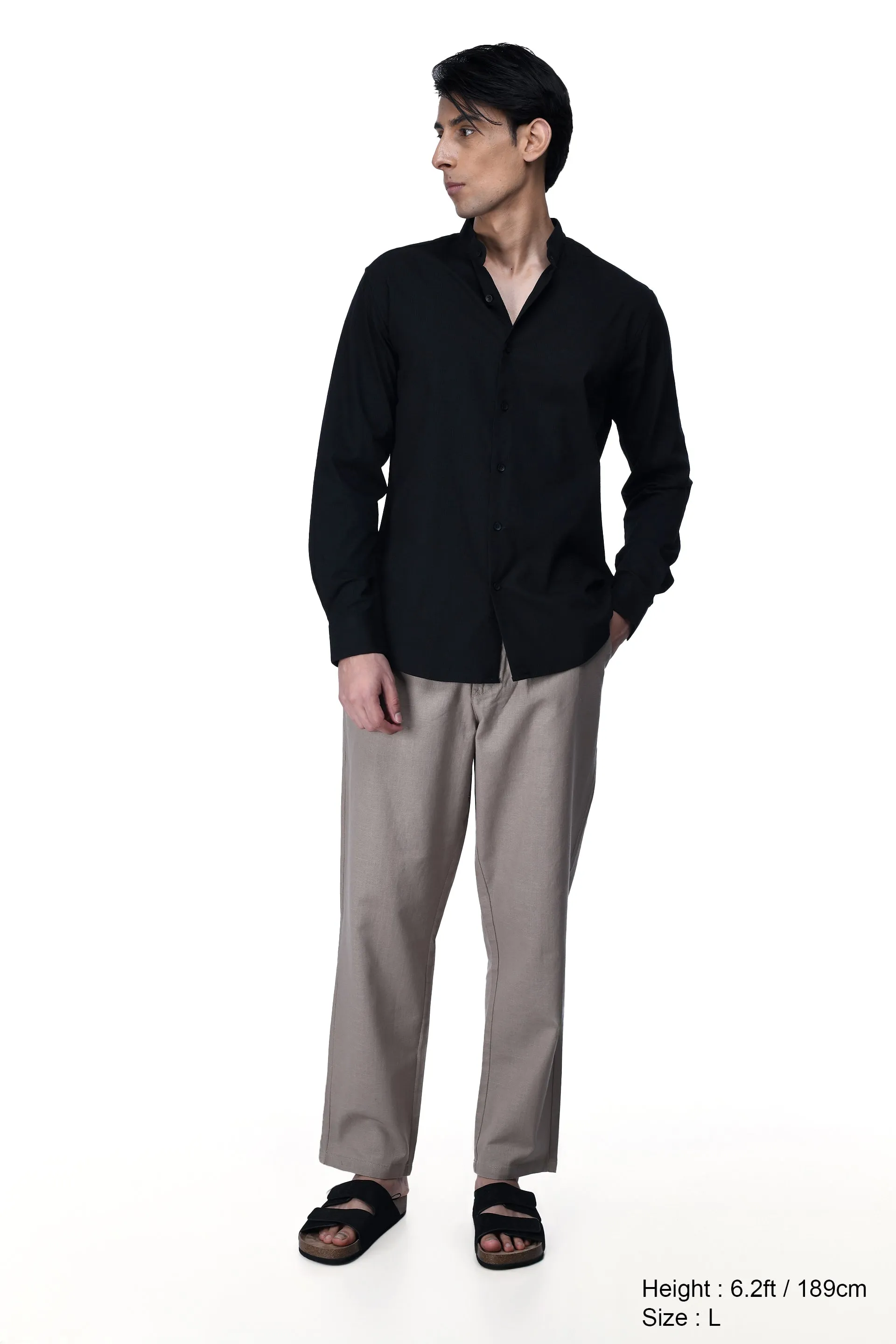 RAW SLUB RELAXED FLEXIWAIST PANTS IN BEIGE