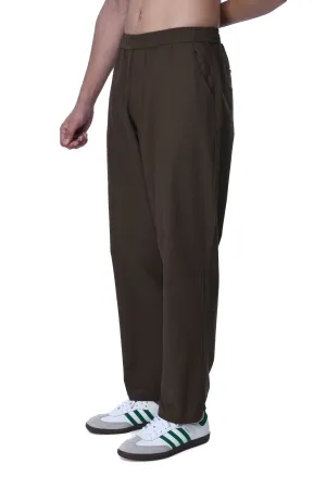 RAW SLUB RELAXED FLEXIWAIST PANTS IN BROWN