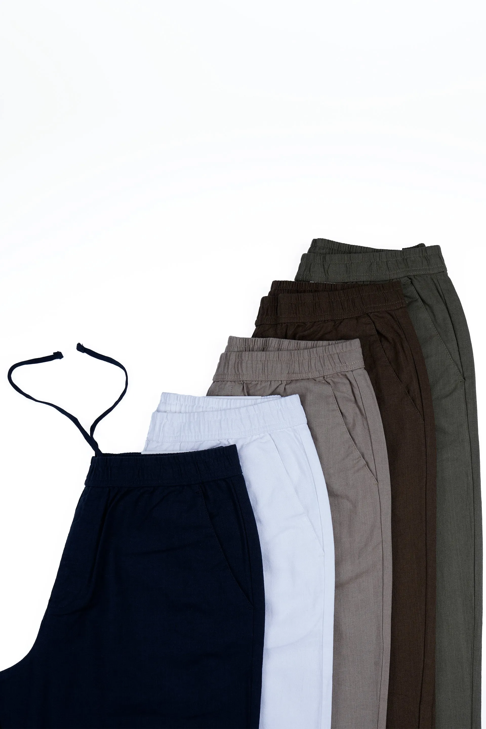 RAW SLUB RELAXED FLEXIWAIST PANTS IN BROWN