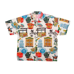 Re-Top Upcycled Artistic Shirt With Colorful Detailed Art