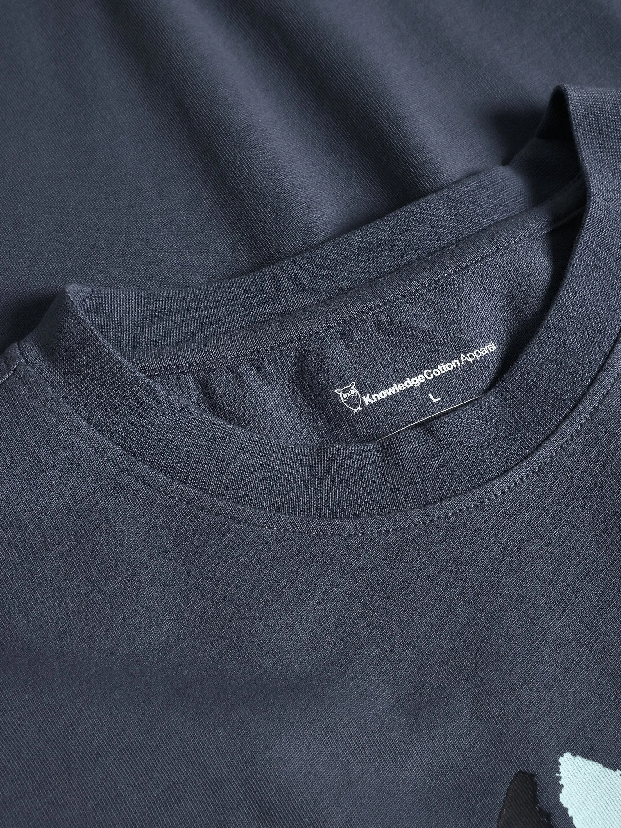 Regular short sleeve heavy single t-shirt - Regenerative Organic Certified™ - GOTS/Vegan - Vintage Indigo