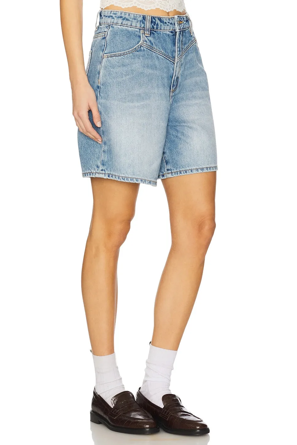 ROLLAS Super Mirage City Lights Loose Denim Short - Light Vintage Indigo