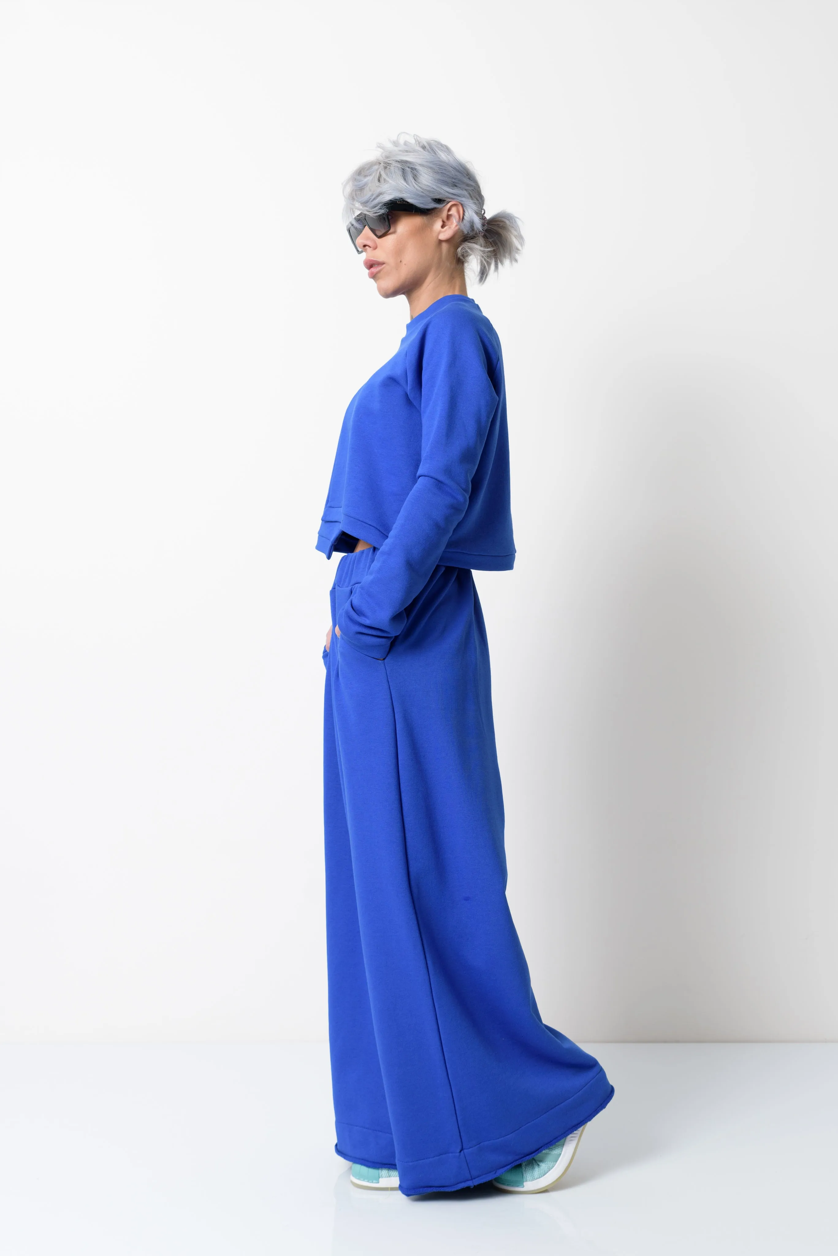 Royal Blue Two Piece Tracksuit Set For Women