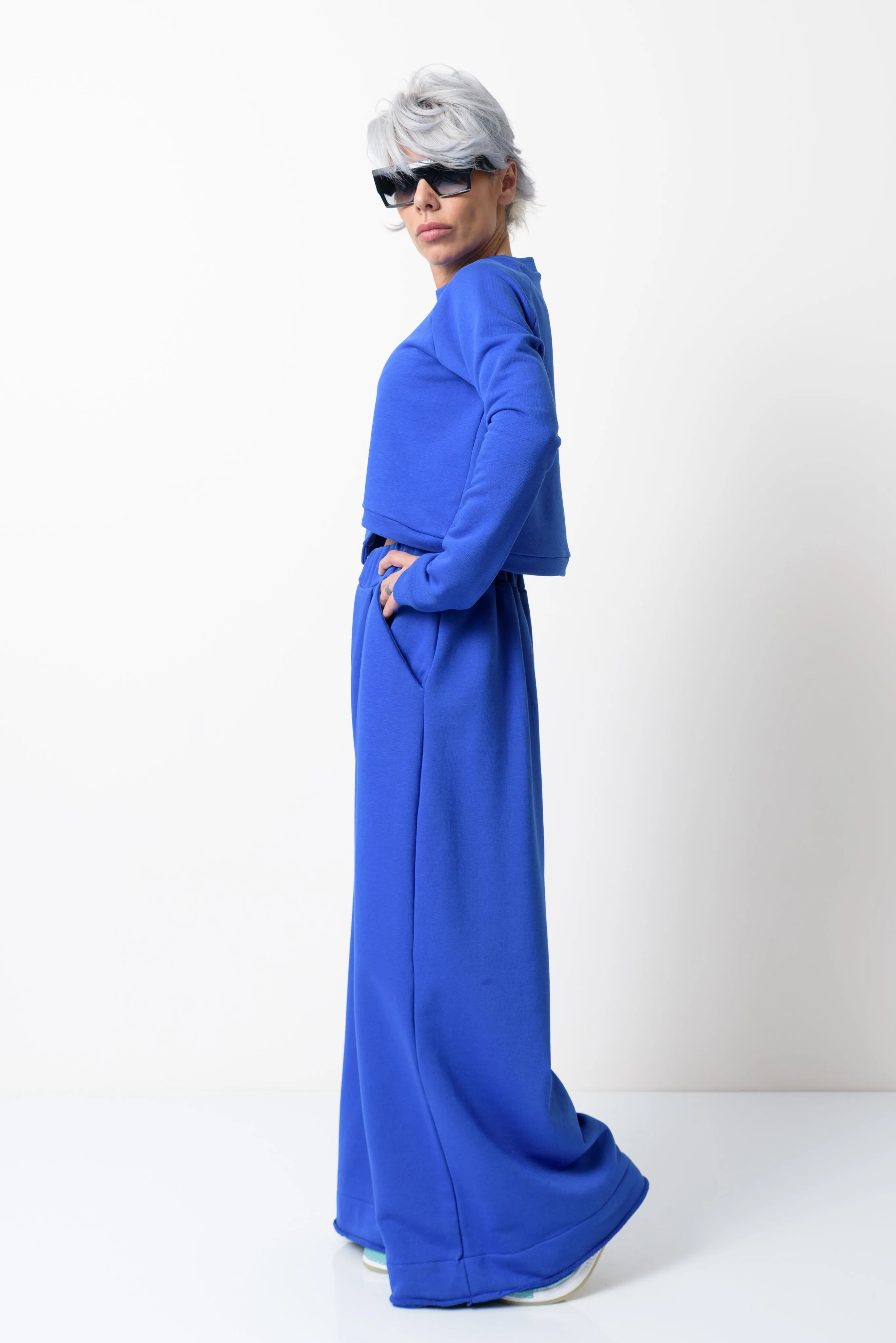 Royal Blue Two Piece Tracksuit Set For Women