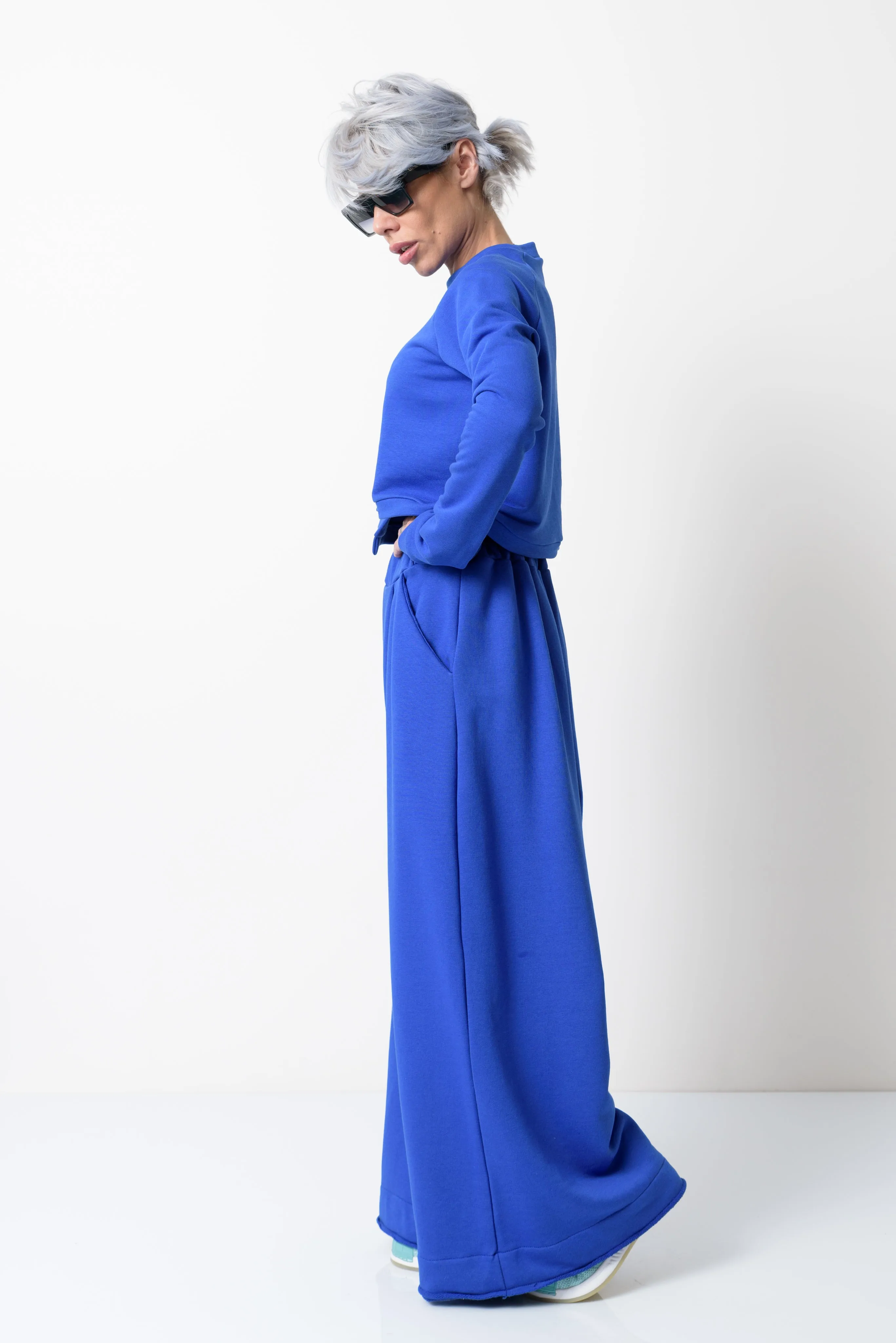 Royal Blue Two Piece Tracksuit Set For Women