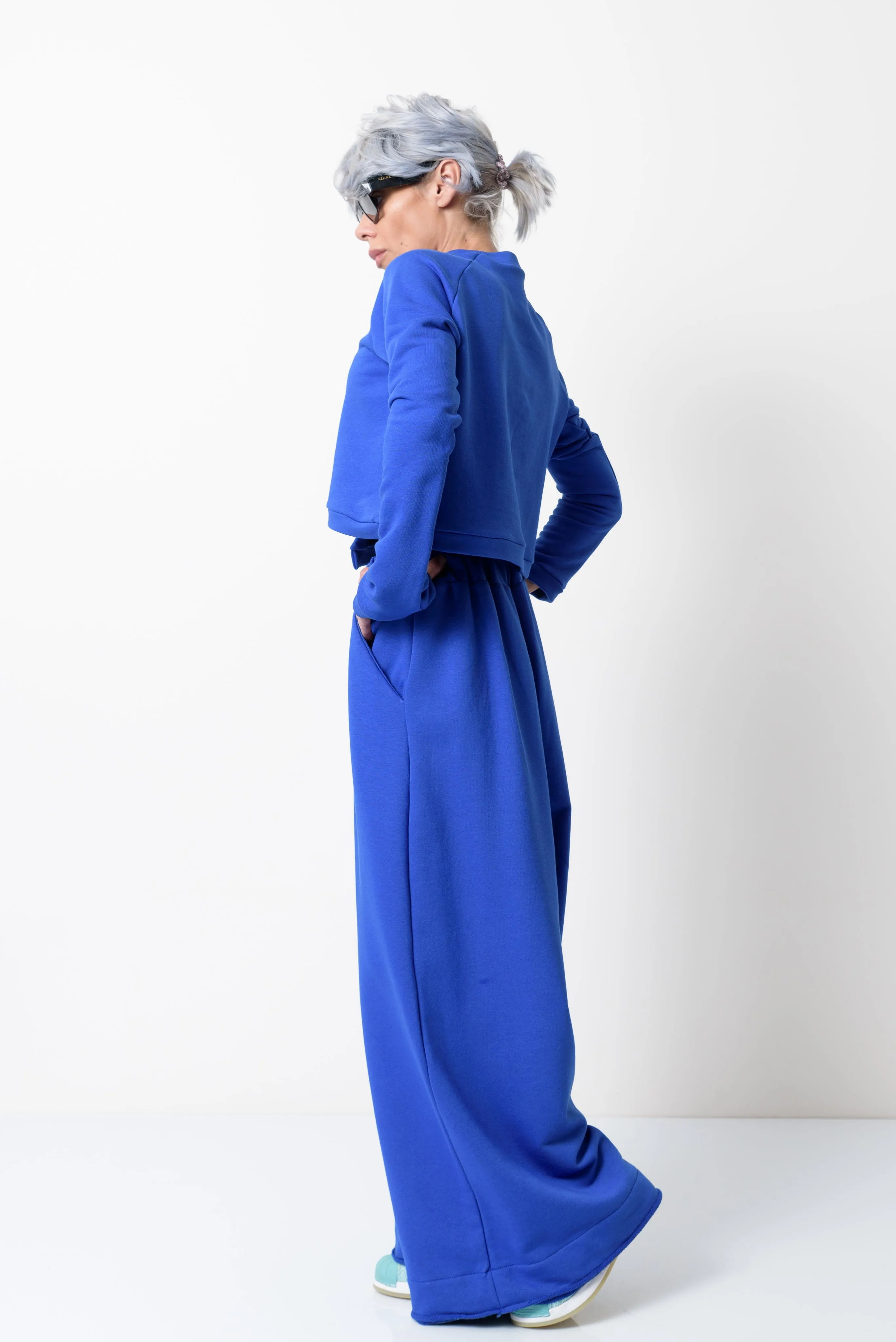 Royal Blue Two Piece Tracksuit Set For Women